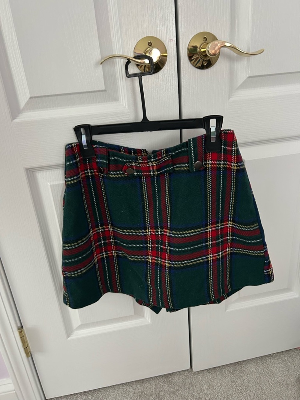Altar'd State Green Red Plaid Mini Skort